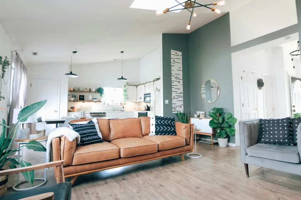 living room decorating by plant